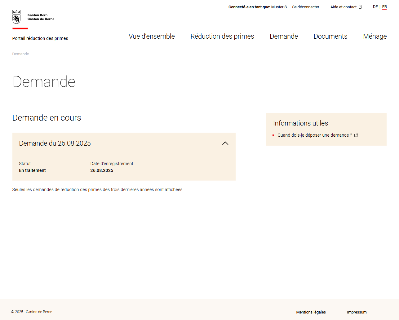 Status Ihres eingereichten Antrags anzeigen